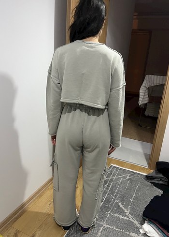 Gri Kadın Rahat Kesim Eşofman Takımı - Görsel 5