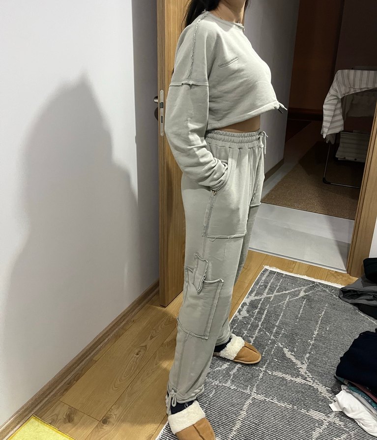 Gri Kadın Rahat Kesim Eşofman Takımı - Görsel 3