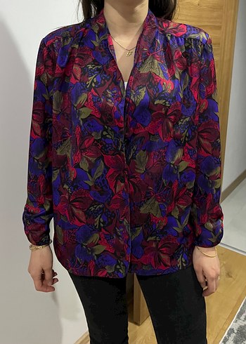 Vintage Mor Desenli Salaş Ceket - Görsel 2