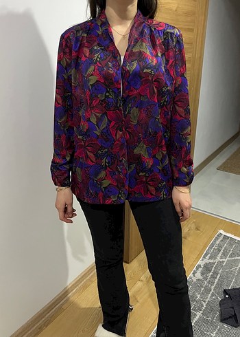 Vintage Mor Desenli Salaş Ceket - Görsel 3