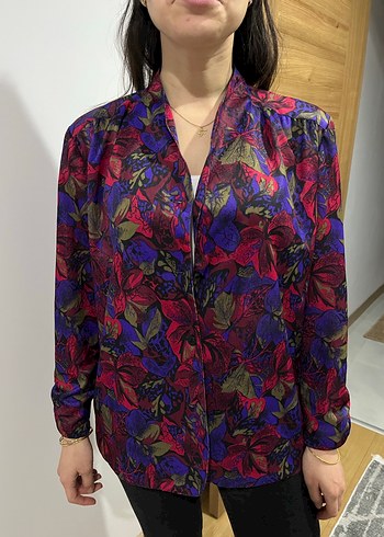 Vintage Mor Desenli Salaş Ceket - Görsel 4