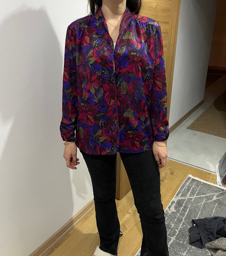 Vintage Mor Desenli Salaş Ceket - Görsel 3