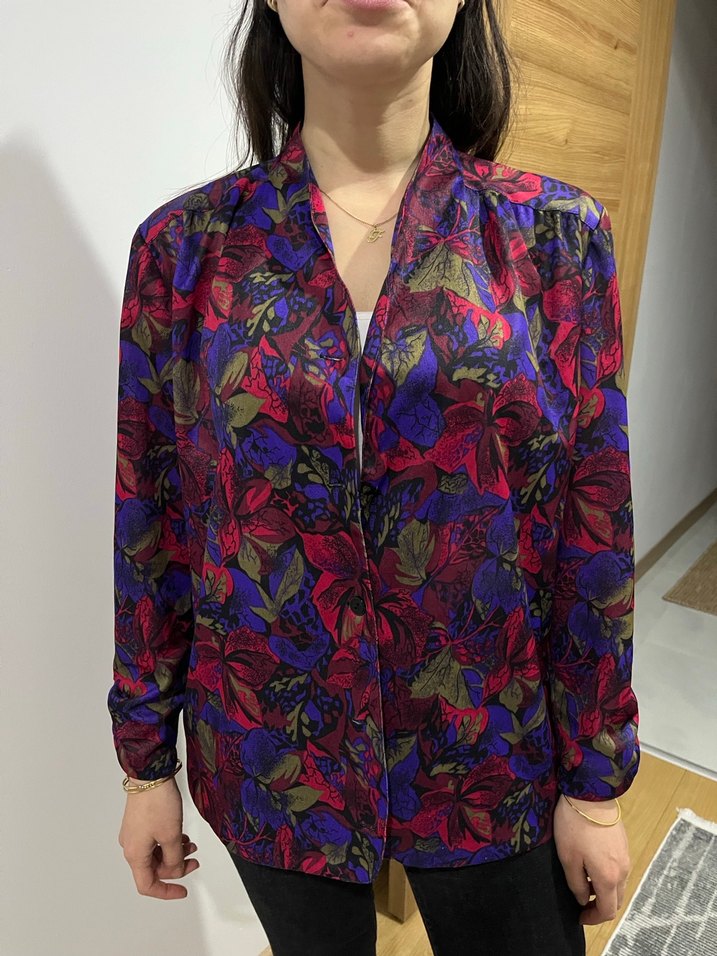 Vintage Mor Desenli Salaş Ceket - Görsel 4