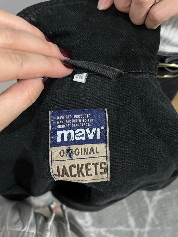 Siyah Oversize Kadın Kot Ceket - Görsel 4