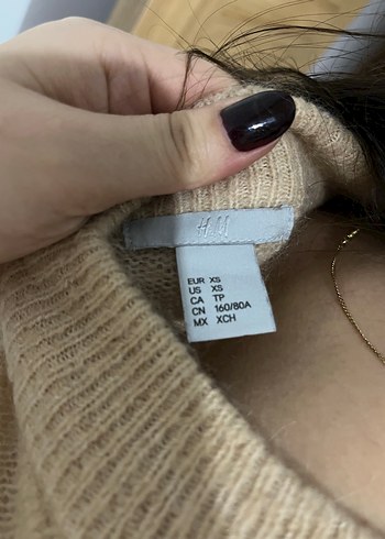 Bej Kadın Örgü Bisiklet Yaka Kazak - Görsel 4