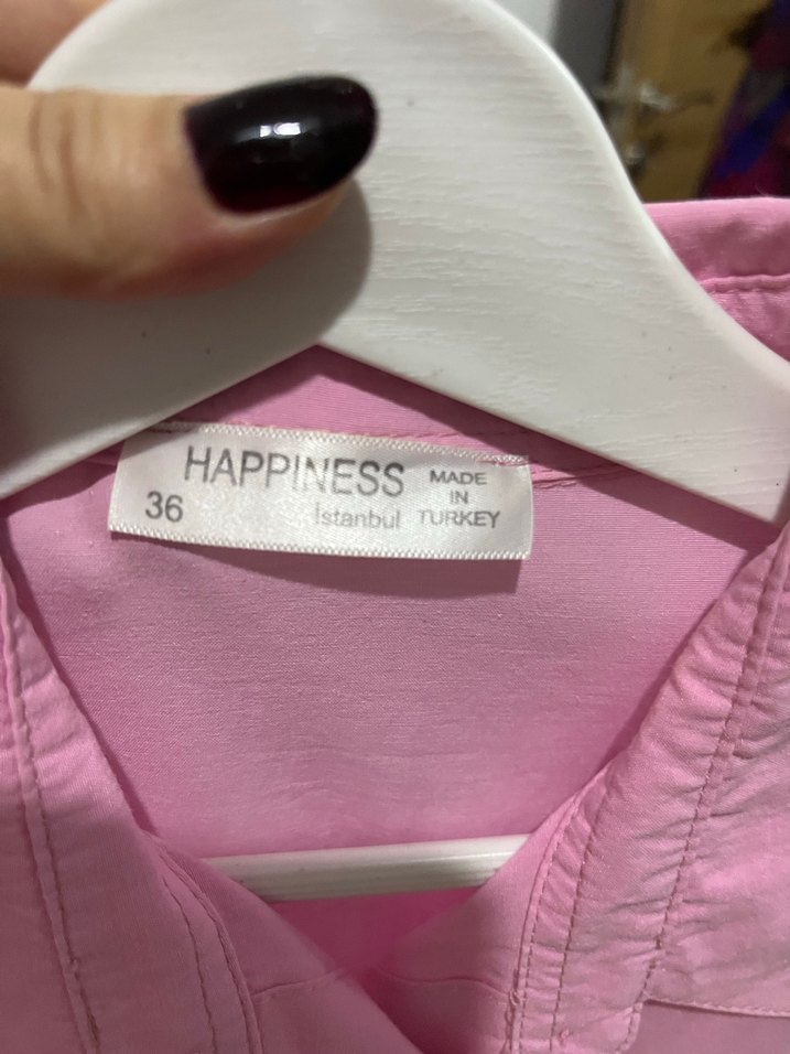 Pembe Düğmeli Salaş Gömlek - Görsel 4