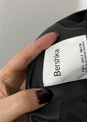 Kadın Siyah Deri Biker Ceket - Görsel 5