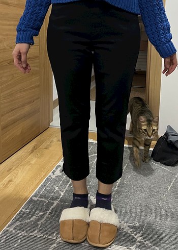 Koyu Renk Rahat Kesim kumaş pantolon - Görsel 2