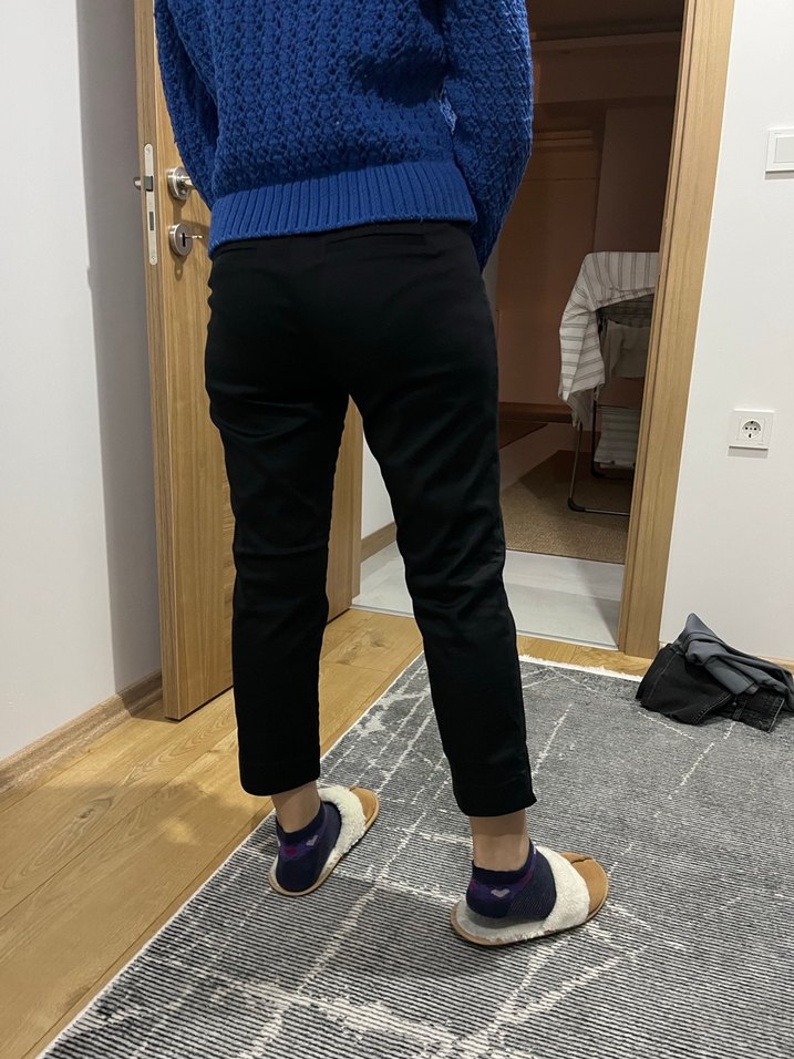 Koyu Renk Rahat Kesim kumaş pantolon - Görsel 4