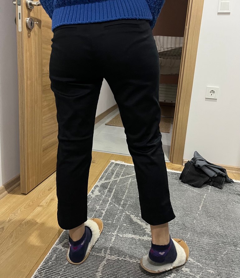 Koyu Renk Rahat Kesim kumaş pantolon - Görsel 5