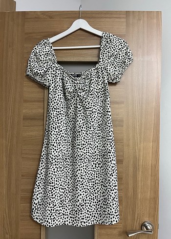 Puantiyeli Mini Elbise - Görsel 2