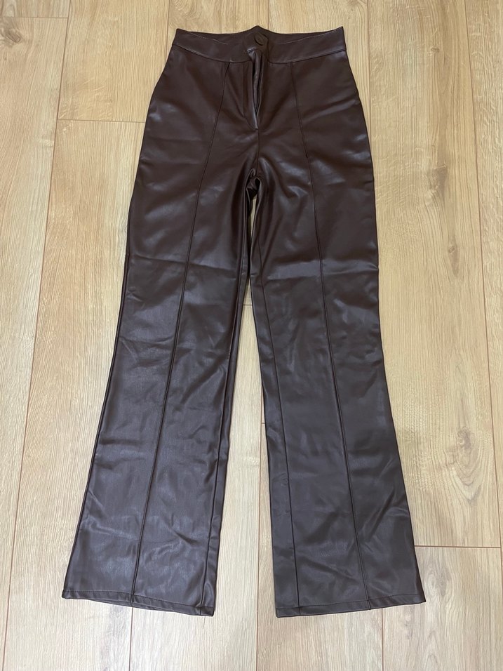 Kahverengi deri pantolon - Görsel 2