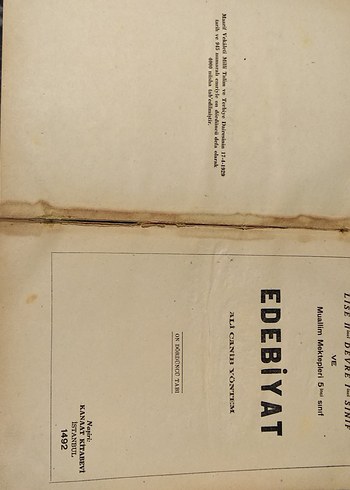 1942 İstanbul Basımı Edebiyat Kitabı - Görsel 3