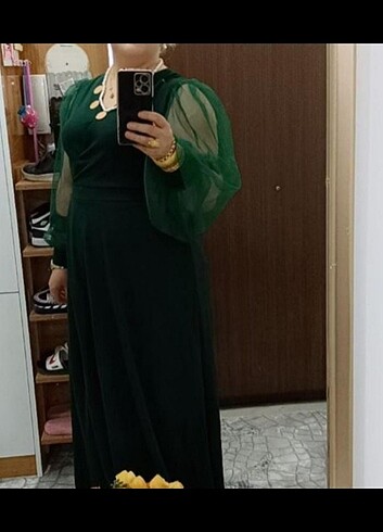 Bershka Zümrüt yeşili abiye