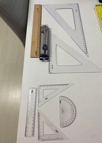 Geometrik Cetvel Seti ve Pergel