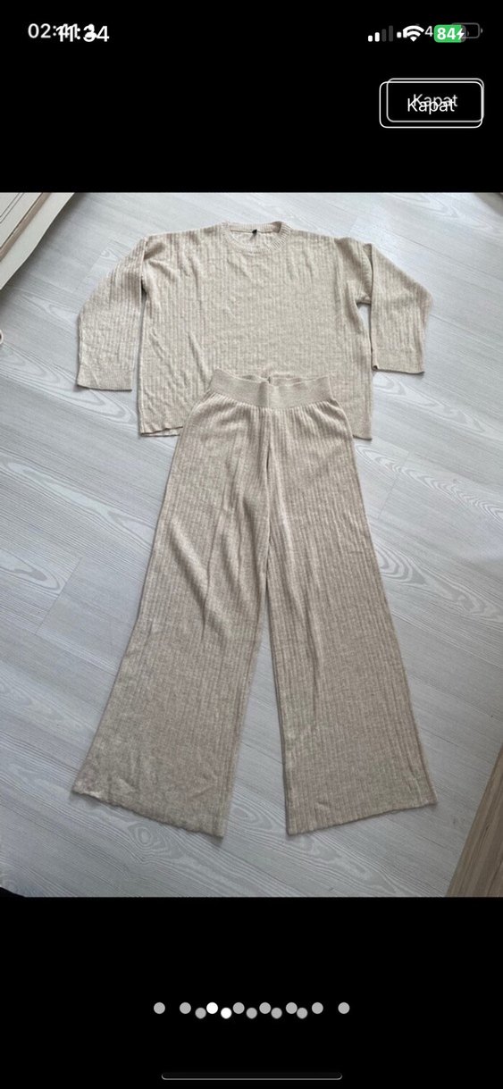 Bej Kadın Yün Rahat Kesim Eşofman Takımı - Görsel 3