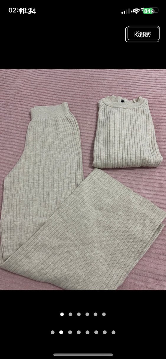 Bej Kadın Yün Rahat Kesim Eşofman Takımı - Görsel 2