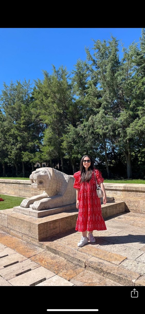 Kırmızı Fırfırlı Uzun Elbise - Görsel 2