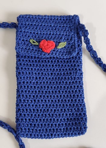 Gri Zincir Detaylı Örgü Kadın Çapraz Çanta - Görsel 2