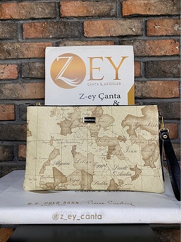 Silver Polo Clutch Çanta