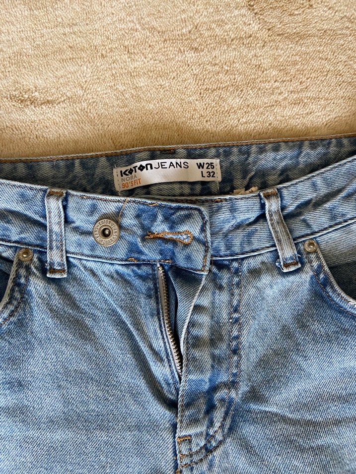 Kadın Mavi Kargo Jean Pantolon - Görsel 2