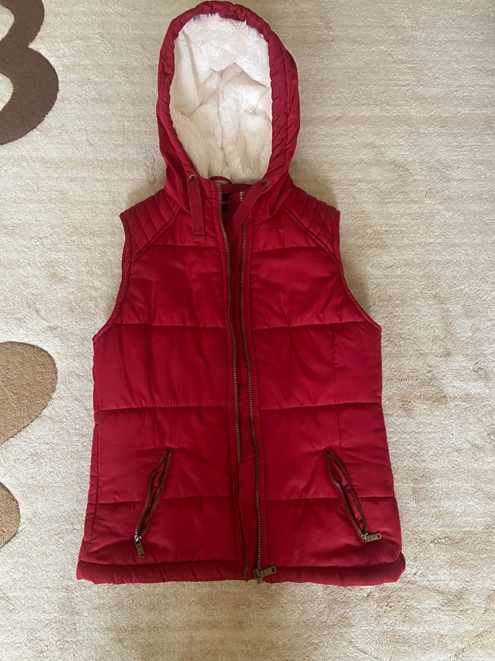 Bordo Şişme Kadın Yelek - Görsel 2