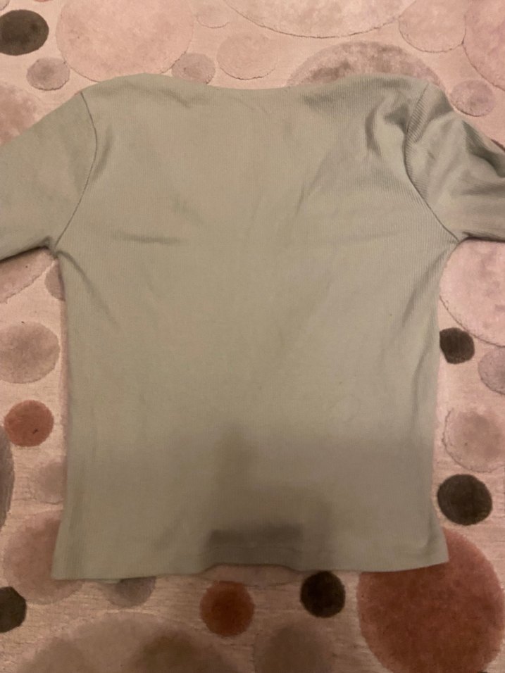 Yeşil V Yaka Uzun Kollu Kadın Bluz - Görsel 3