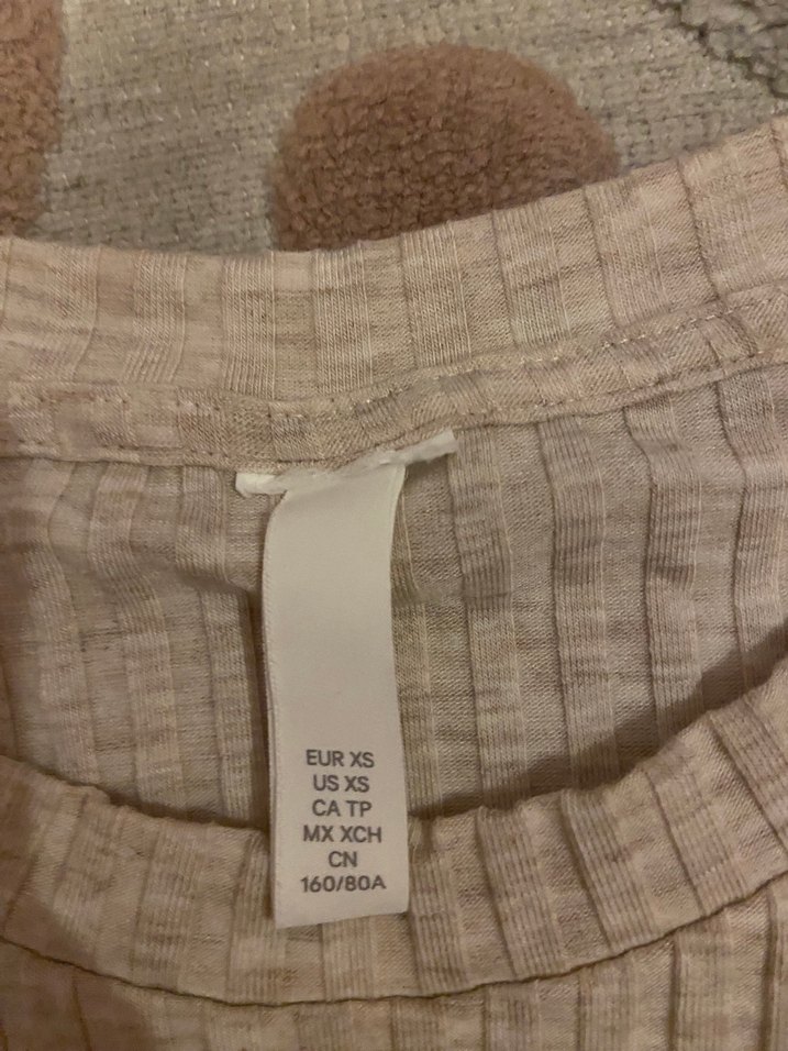 Bej Kısa Kollu Triko Kadın Kazak - Görsel 2