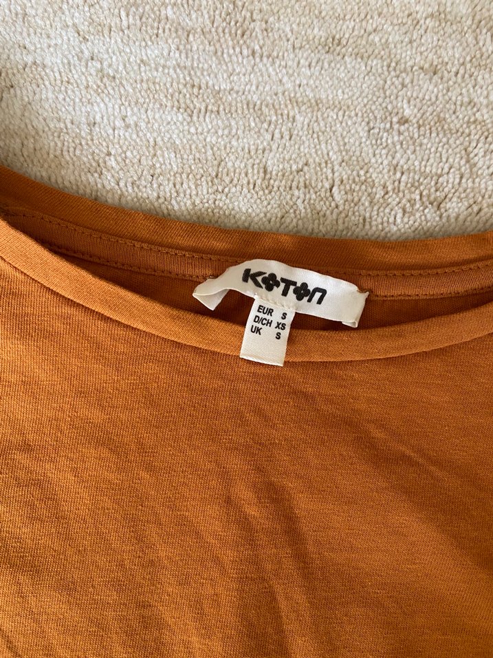 Kısa Kollu Turuncu Bol Kesim Tişört - Görsel 2