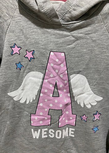 Kız Çocuk Gri Uzun Kollu Fırfırlı Elbise - Görsel 4