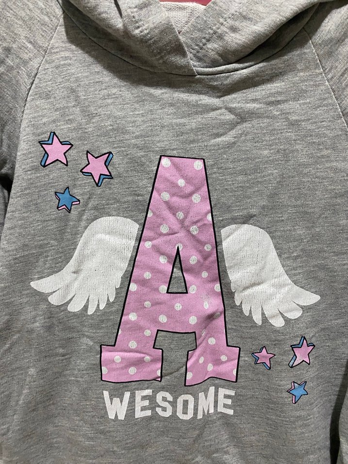 Kız Çocuk Gri Uzun Kollu Fırfırlı Elbise - Görsel 4