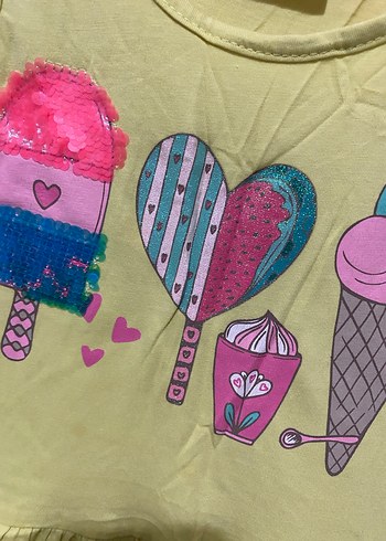 Sarı Kolsuz Kız Çocuk Elbise - Görsel 3