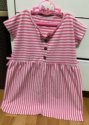 Sarı Kolsuz Kız Çocuk Elbise - Görsel 4