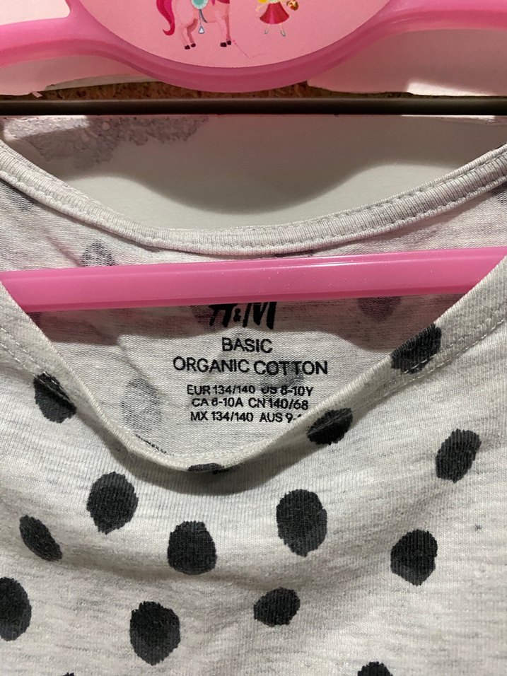 Uzun Kollu Puantiyeli Gri Kız Elbisesi - Görsel 2