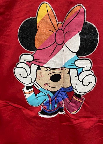 Kız Çocuk Kırmızı Uzun Kollu Baskılı Tişört - Görsel 3