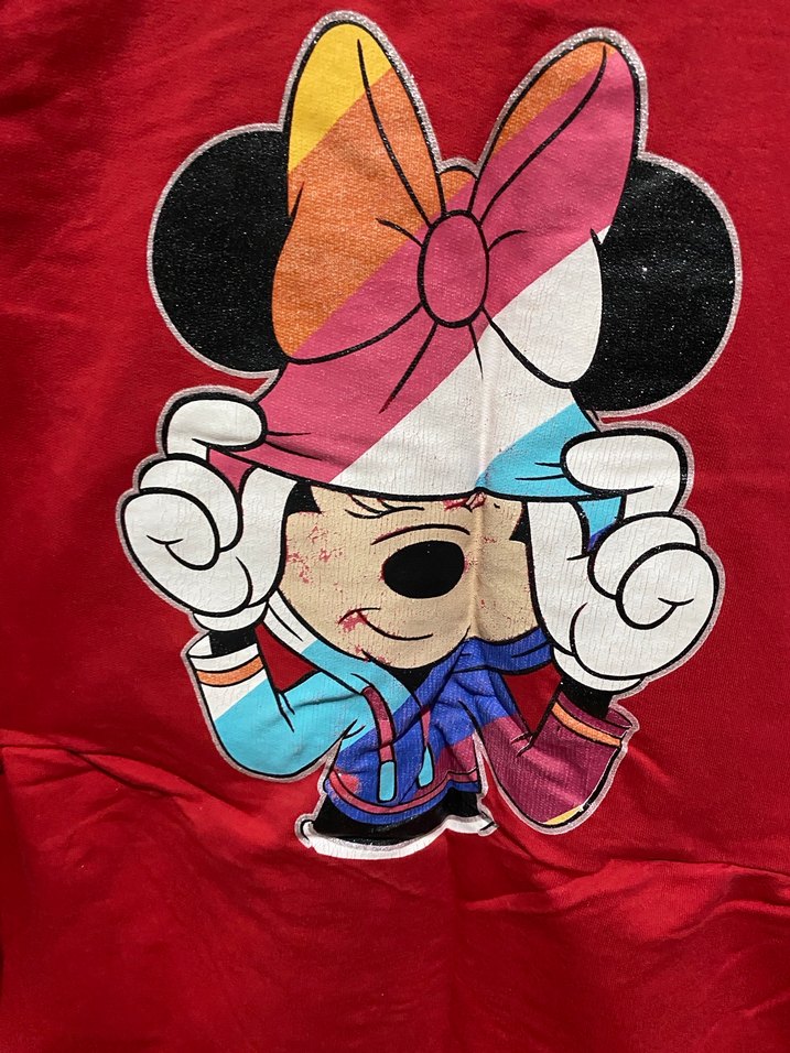 Kız Çocuk Kırmızı Uzun Kollu Baskılı Tişört - Görsel 3