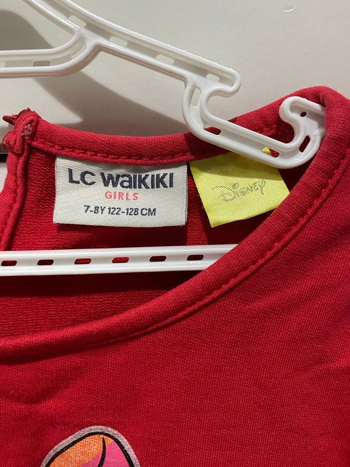 Kız Çocuk Kırmızı Uzun Kollu Baskılı Tişört - Görsel 2