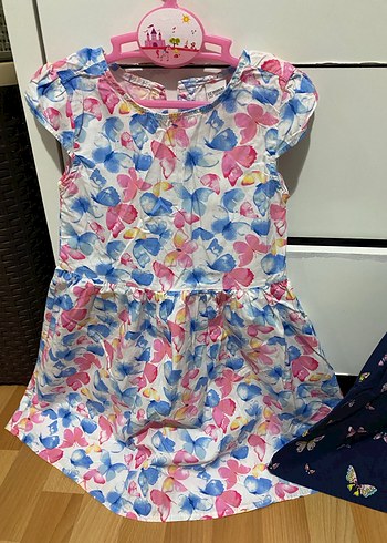 Kelebek Baskılı Kolsuz Kız Elbisesi - Görsel 4