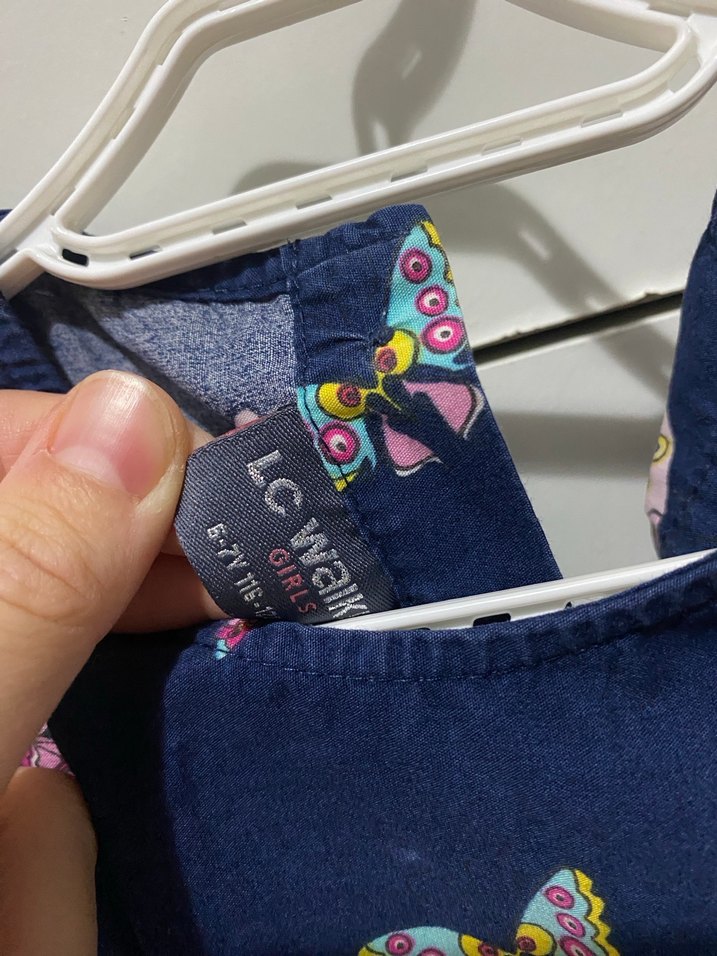 Kelebek Baskılı Kolsuz Kız Elbisesi - Görsel 2