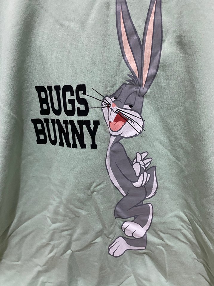Gri Bugs Bunny Baskılı çocuk elbise - Görsel 2