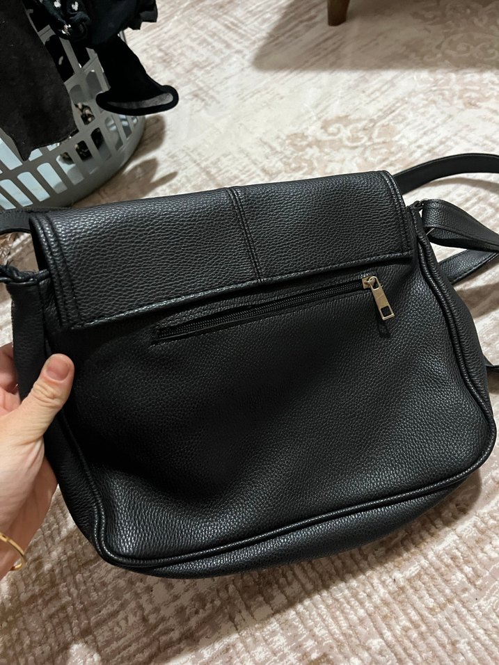 Siyah Deri Kadın Omuz Çantası - Görsel 4