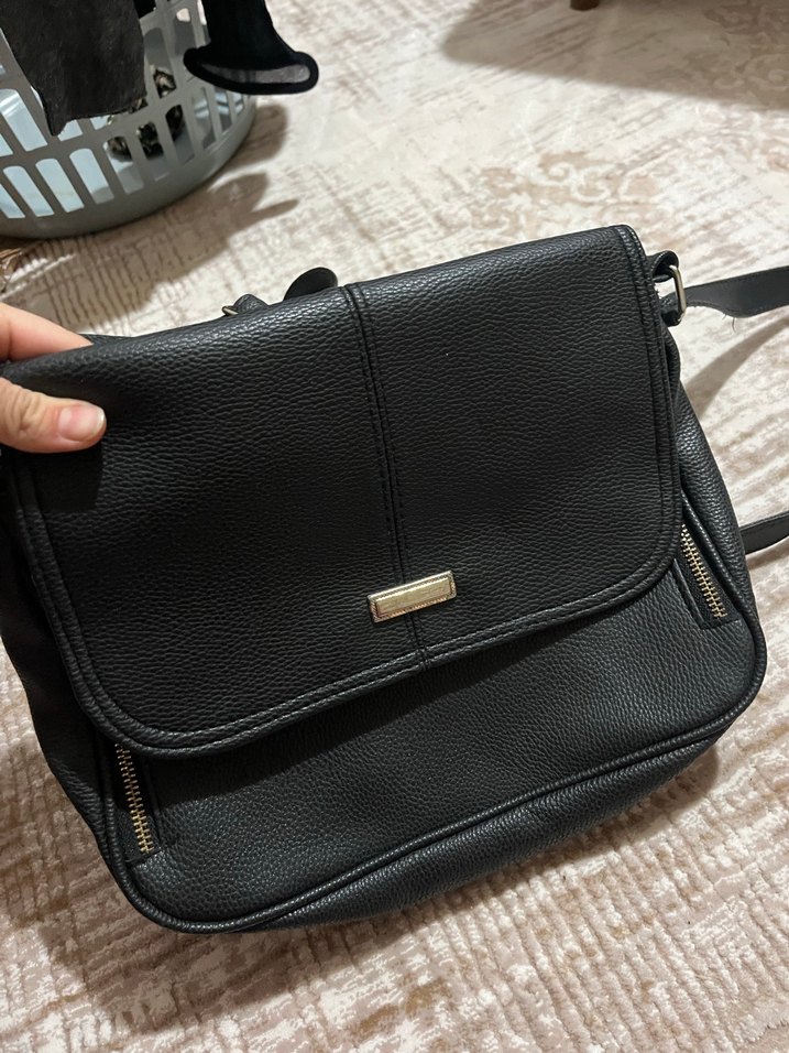 Siyah Deri Kadın Omuz Çantası - Görsel 2