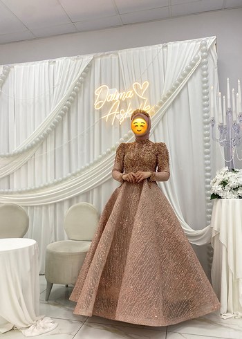 Pudra pembe kabarık nişanlık - Görsel 3