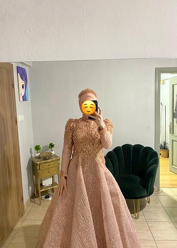 Pudra pembe kabarık nişanlık - Görsel 4