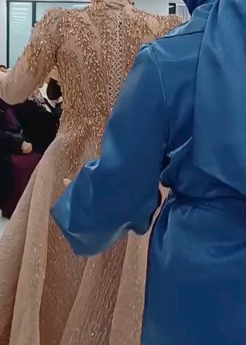 Pudra pembe kabarık nişanlık - Görsel 5