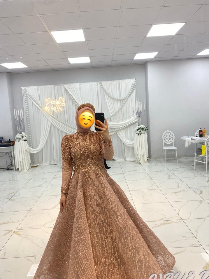 Pudra pembe kabarık nişanlık - Görsel 2