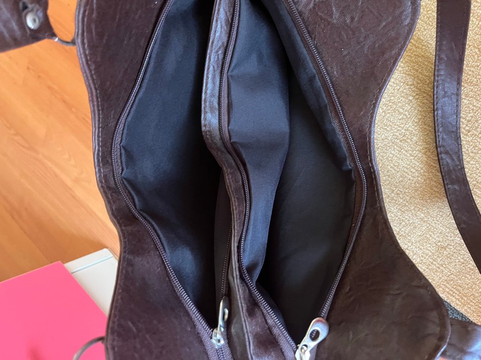 Kahverengi Deri Fermuarlı Kadın Çanta - Görsel 4