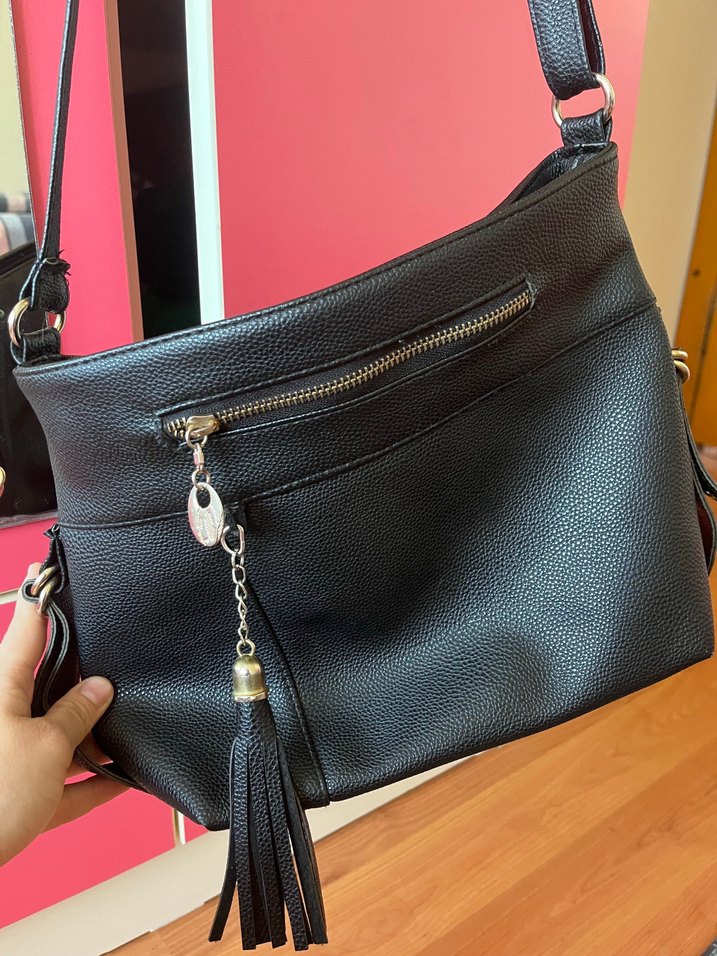 Siyah Deri Kadın Omuz Çantası - Görsel 3