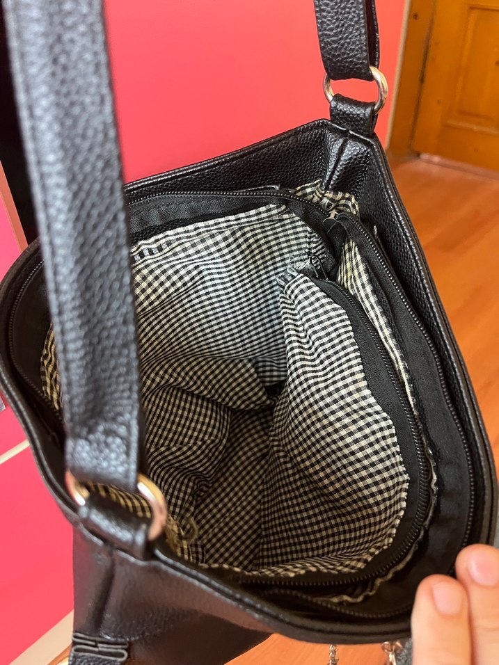 Siyah Deri Kadın Omuz Çantası - Görsel 4