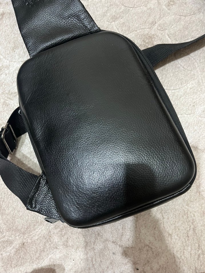 Siyah Deri Kadın Çapraz Çanta - Görsel 3